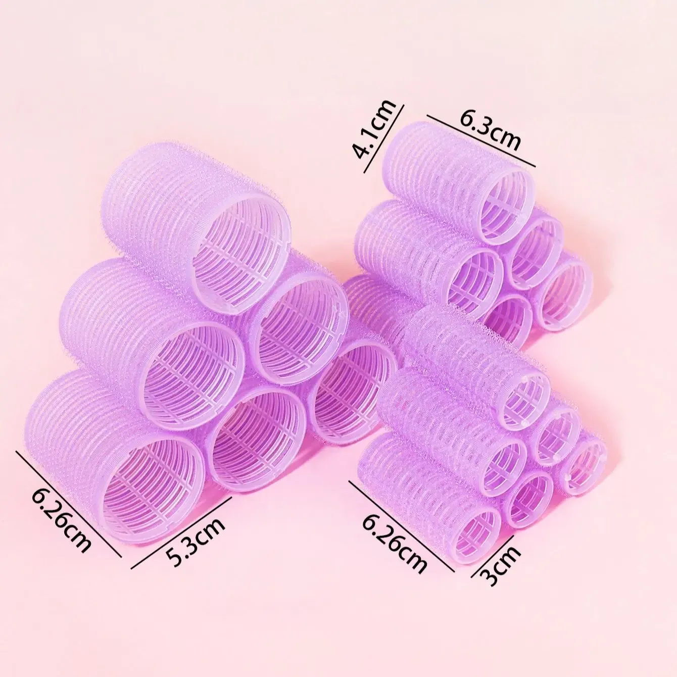 Bigoudis sans chaleur multi-tailles, ensemble de bigoudis souples, sans chaleur, pince à cheveux fixe, ensemble de coiffure et accessoires pour cheveux 6