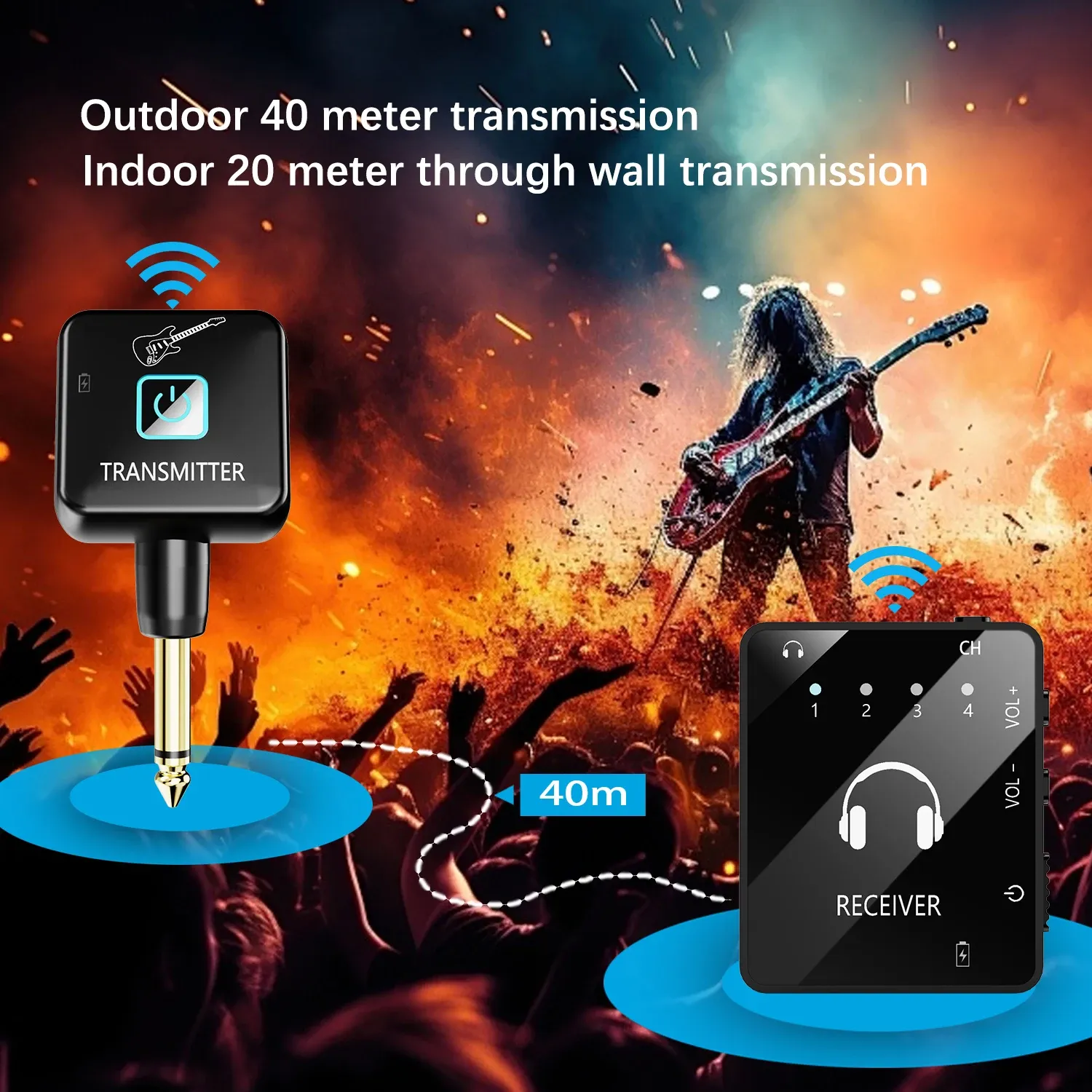 Système IEM sans fil intra-auriculaire avec émetteur et récepteur, récepteur SUID, pour répétitions de groupe 3