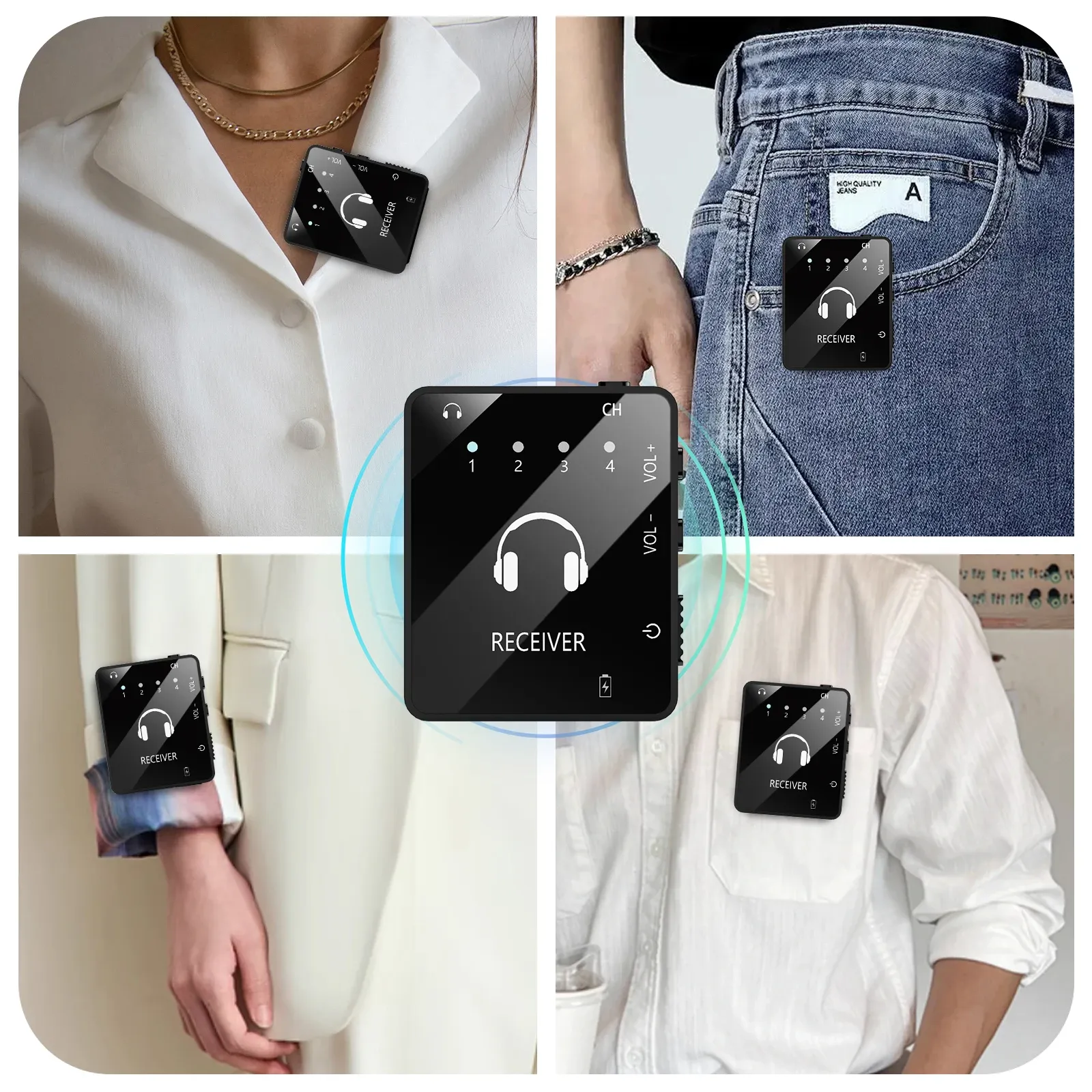 Système IEM sans fil intra-auriculaire avec émetteur et récepteur, récepteur SUID, pour répétitions de groupe 6
