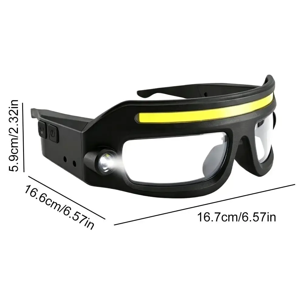 Lunettes LED rechargeables à capteur de mouvement et commande tactile, 5 modes, USB-C 6