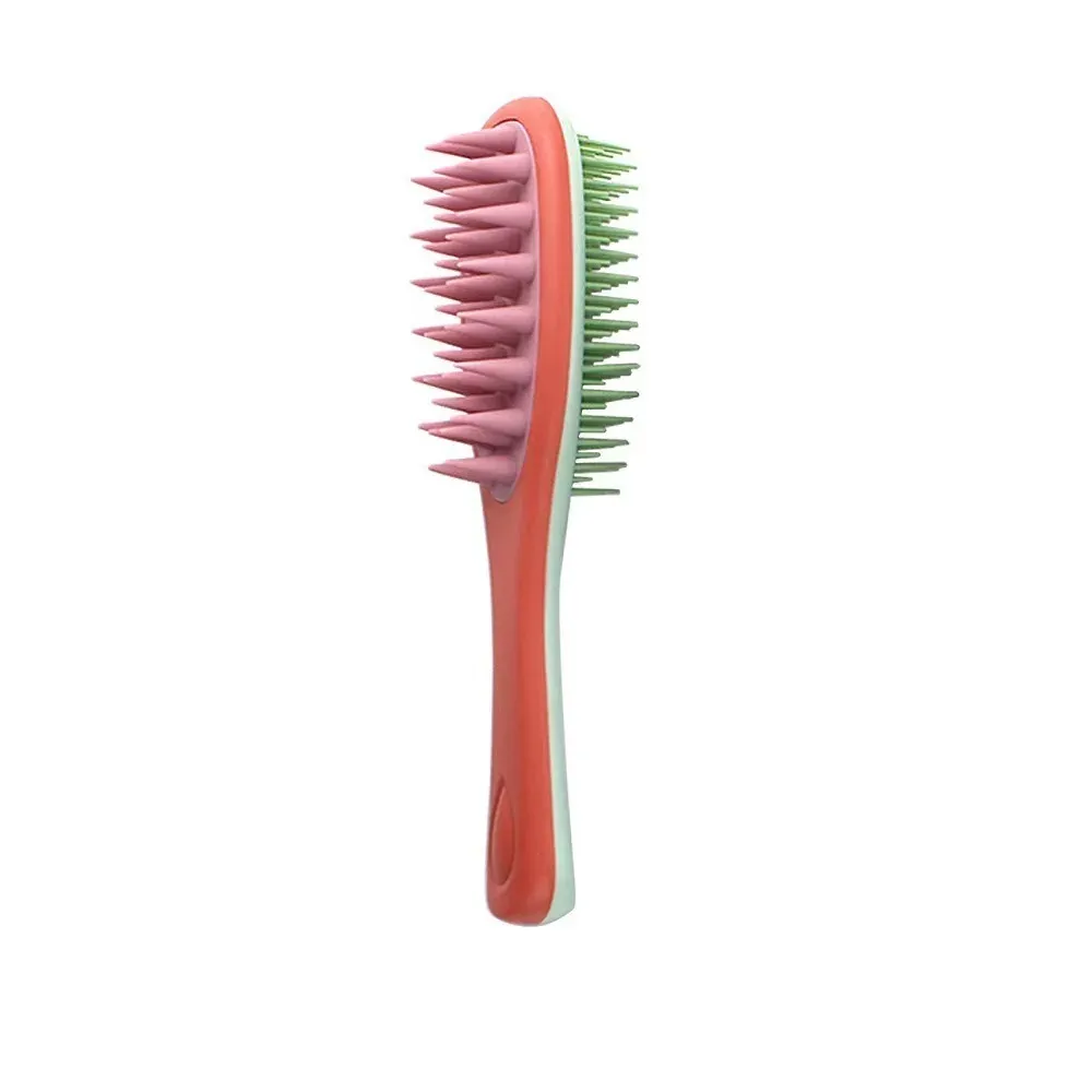 Peigne massant 2-en-1 double face en silicone, brosse à shampooing à long manche pour le soin des cheveux 8