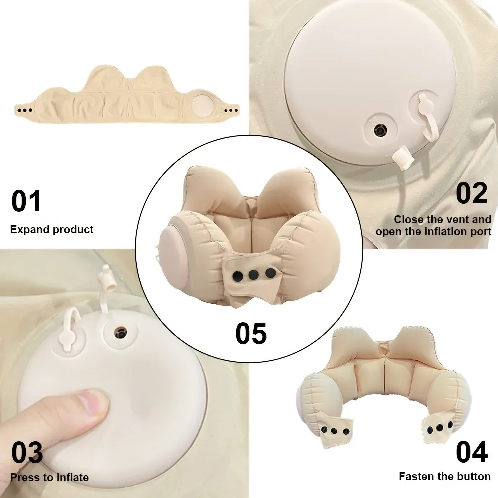 Oreiller de voyage gonflable détail du soutien cervical