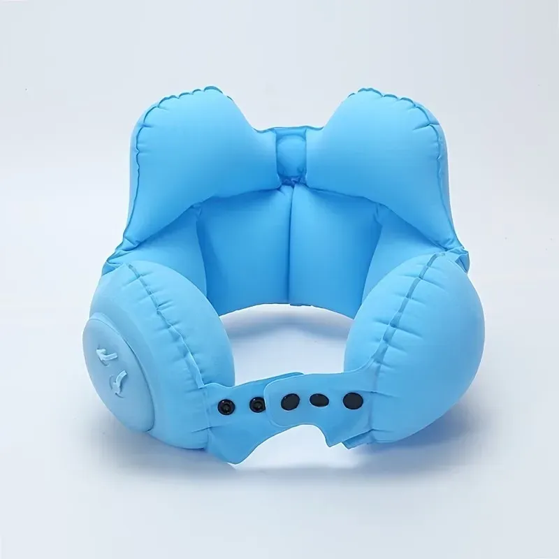 Oreiller de voyage gonflable et compact, soutien cervical portable pour l'avion et les siestes 10
