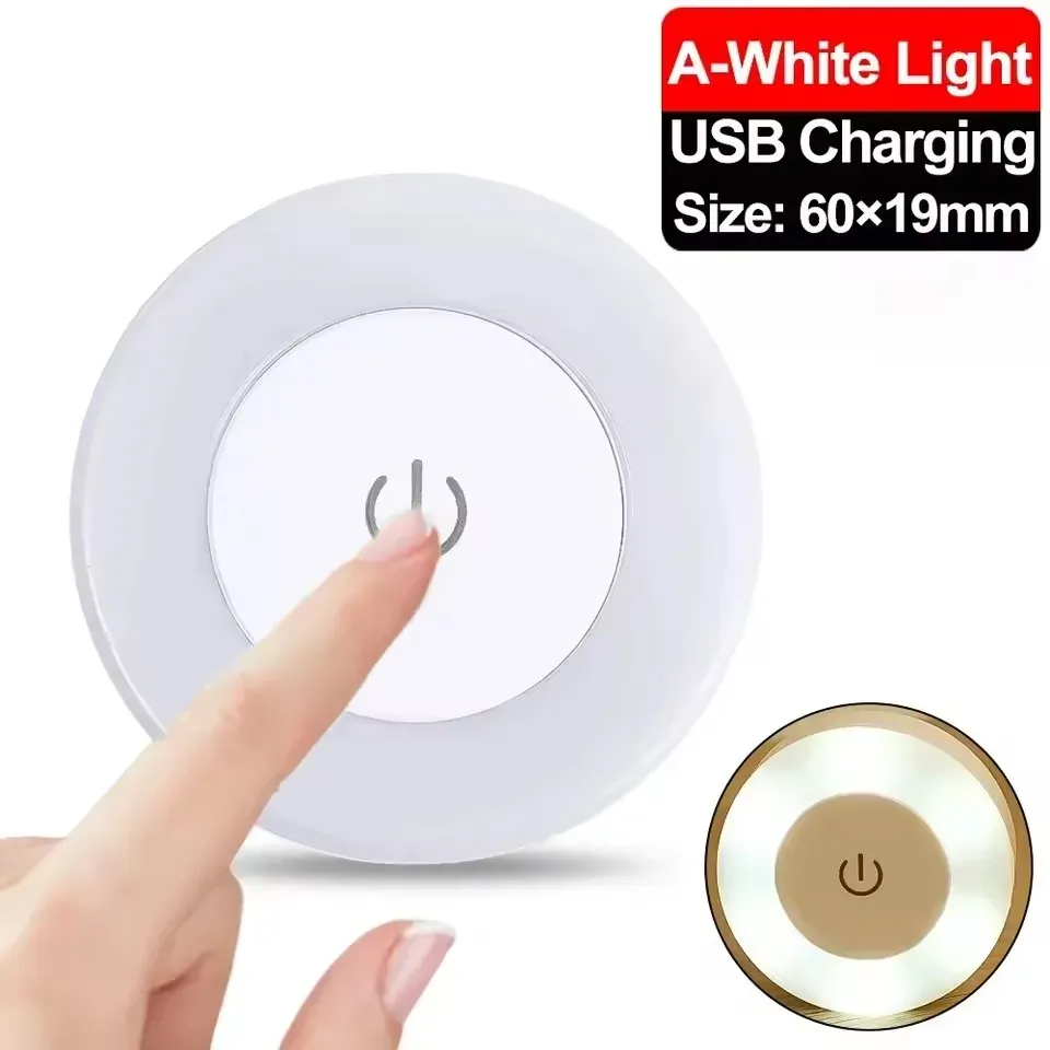 Veilleuse LED tactile mini, rechargeable par USB, avec base magnétique, applique murale ronde et intensité variable, idéale pour la cuisine et la chambre 9