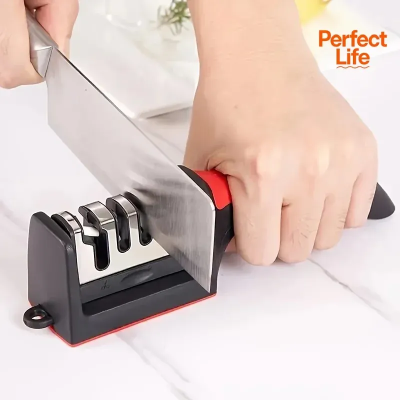 Affûteur de couteaux de cuisine multifonctionnel à 3 étapes, aiguisage rapide, affûtage en trois phases, accessoire de cuisine 2