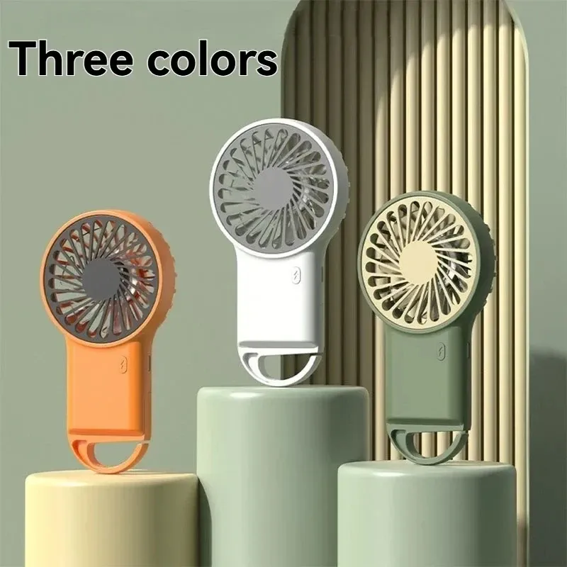 Mini ventilateur pliable à motif dessin animé, rechargeable par USB, ventilateur de bureau portable avec crochet, idéal pour les voyages en plein air, la maison et le bureau 4