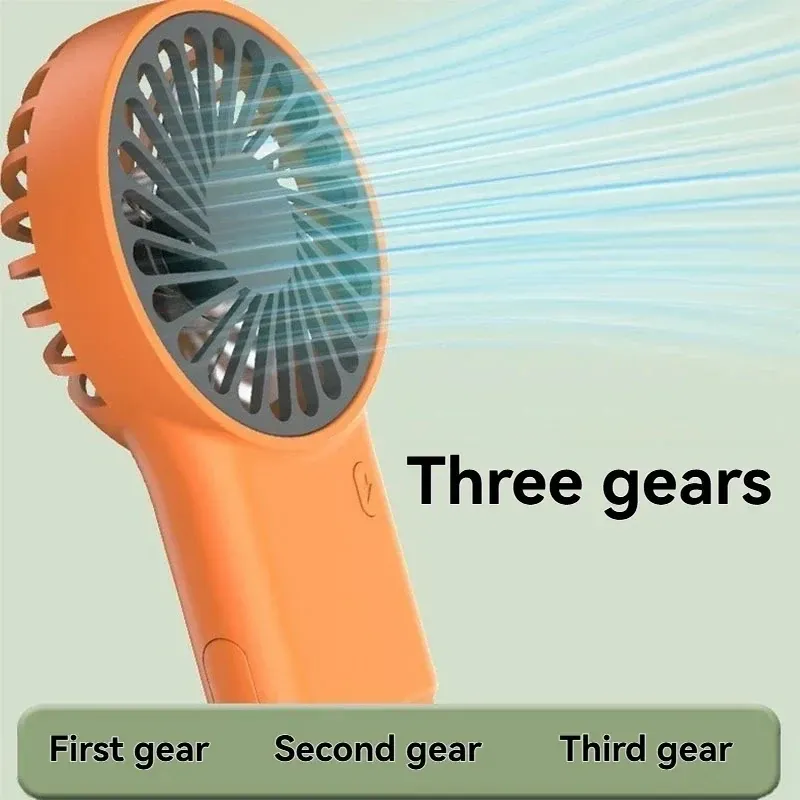 Mini ventilateur pliable à motif dessin animé, rechargeable par USB, ventilateur de bureau portable avec crochet, idéal pour les voyages en plein air, la maison et le bureau 5