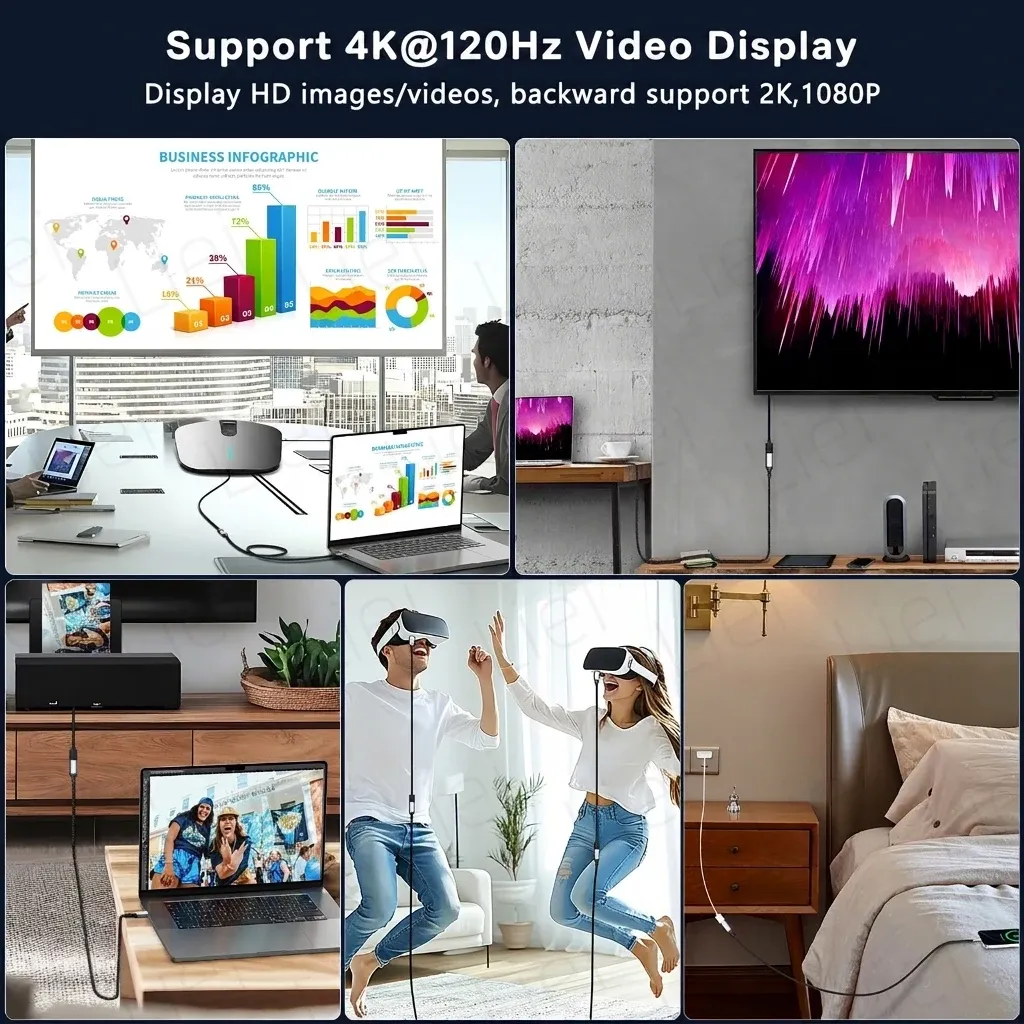 Câble d'extension USB-C 20 Gbps 240 W USB 3.2 4K@120 Hz, câble vidéo mâle-femelle pour hub, PS VR2, iPhone, MacBook, Switch 4