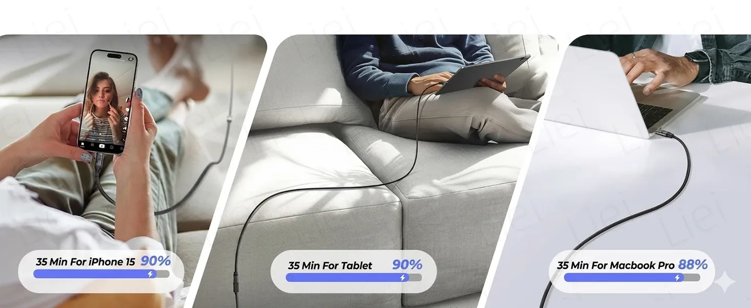 Charge rapide d'un iPhone et d'un MacBook