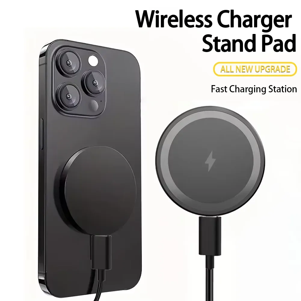 Mini chargeur sans fil magnétique MagSafe pour iPhone 13 à 17 et Samsung, support de téléphone à charge rapide avec LED 1