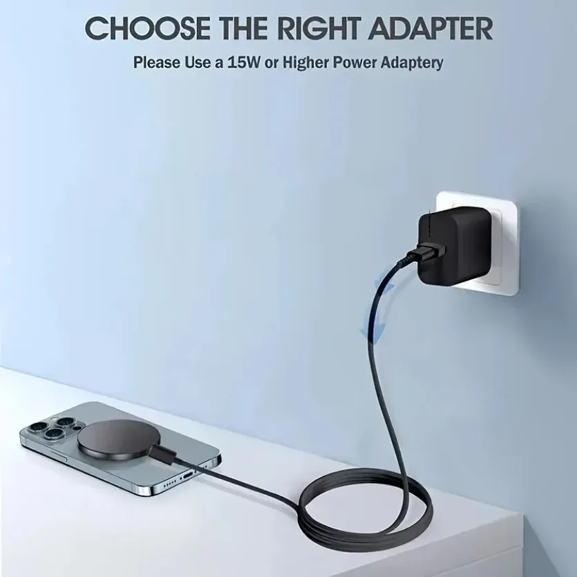 Mini chargeur sans fil magnétique MagSafe pour iPhone 13 à 17 et Samsung, support de téléphone à charge rapide avec LED 6
