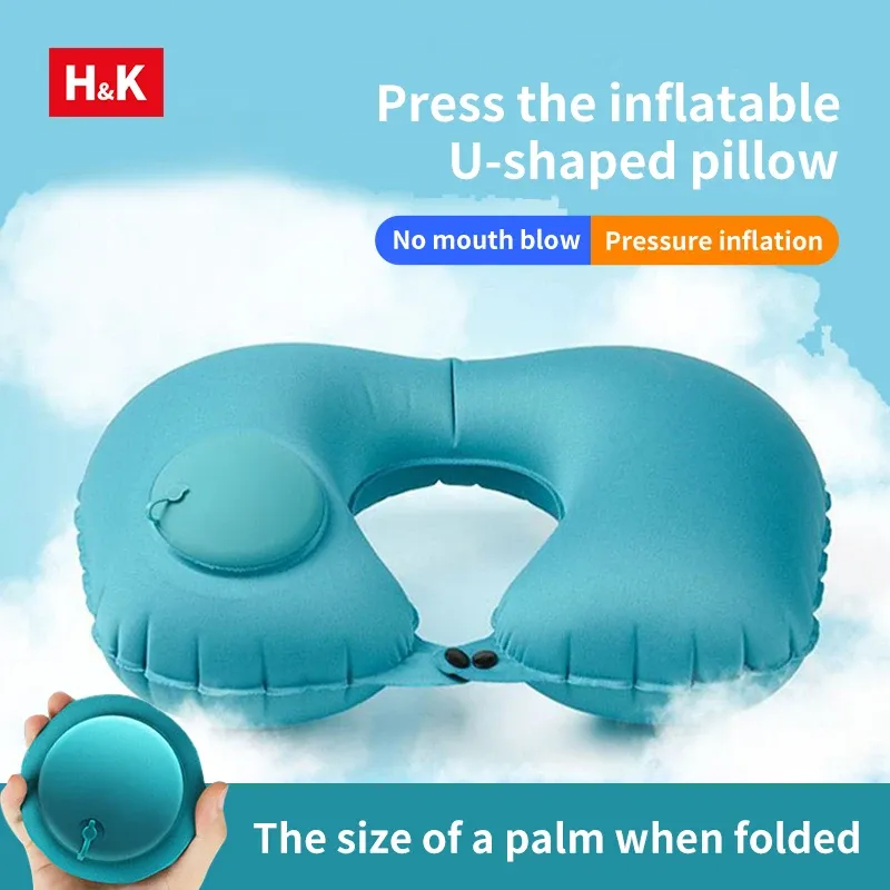 Oreiller de voyage gonflable en forme de U, vue principale