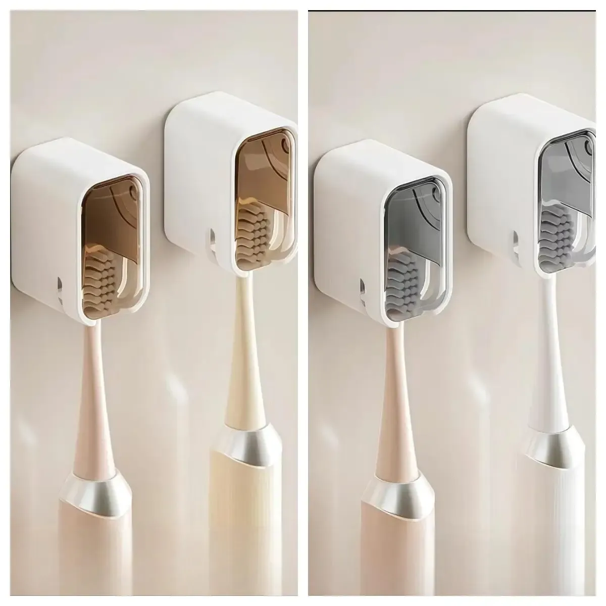 Support mural pour brosse à dents avec couvercle, design amélioré à fente unique pour une salle de bain organisée et un rangement durable