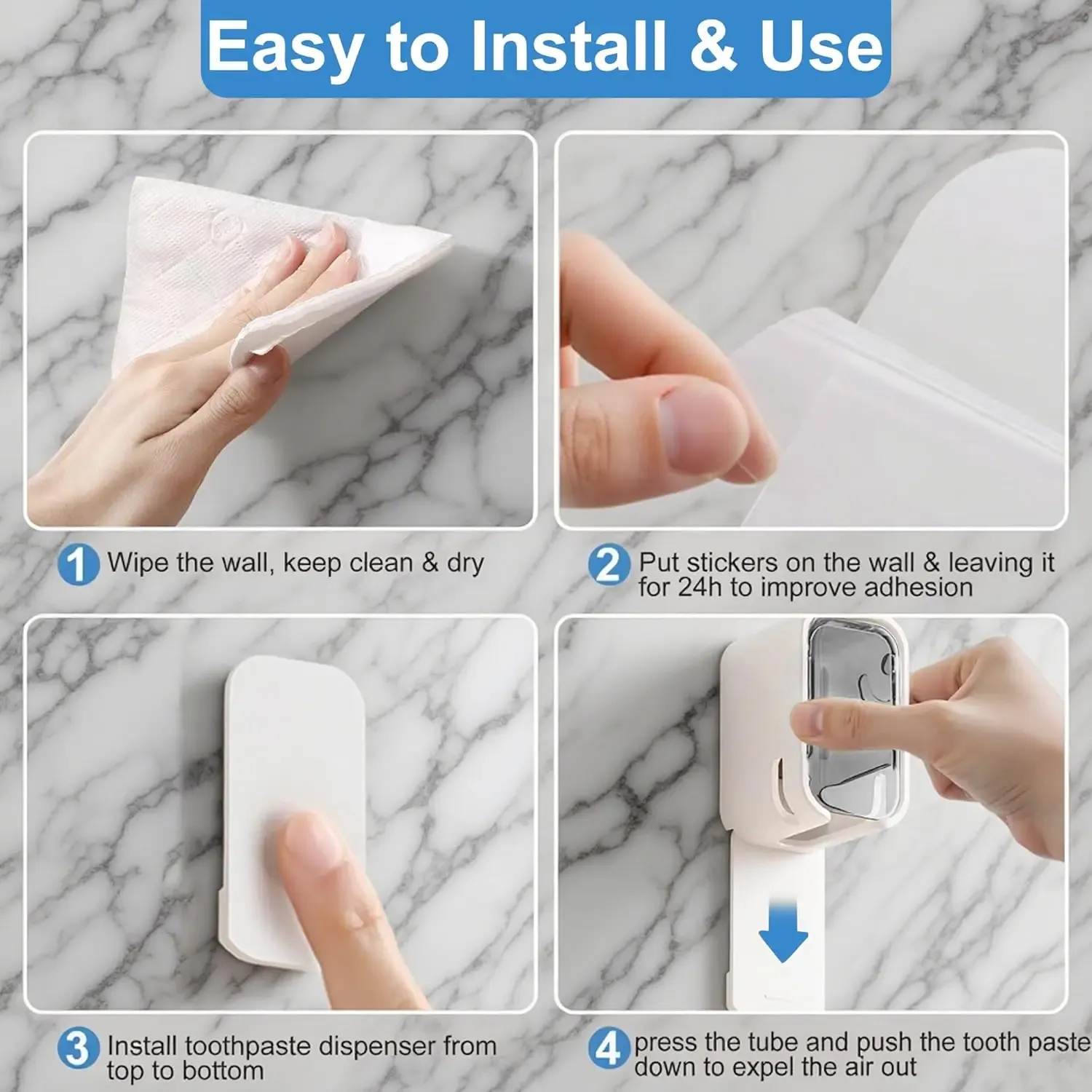 Support mural pour brosses à dents, rangement pratique