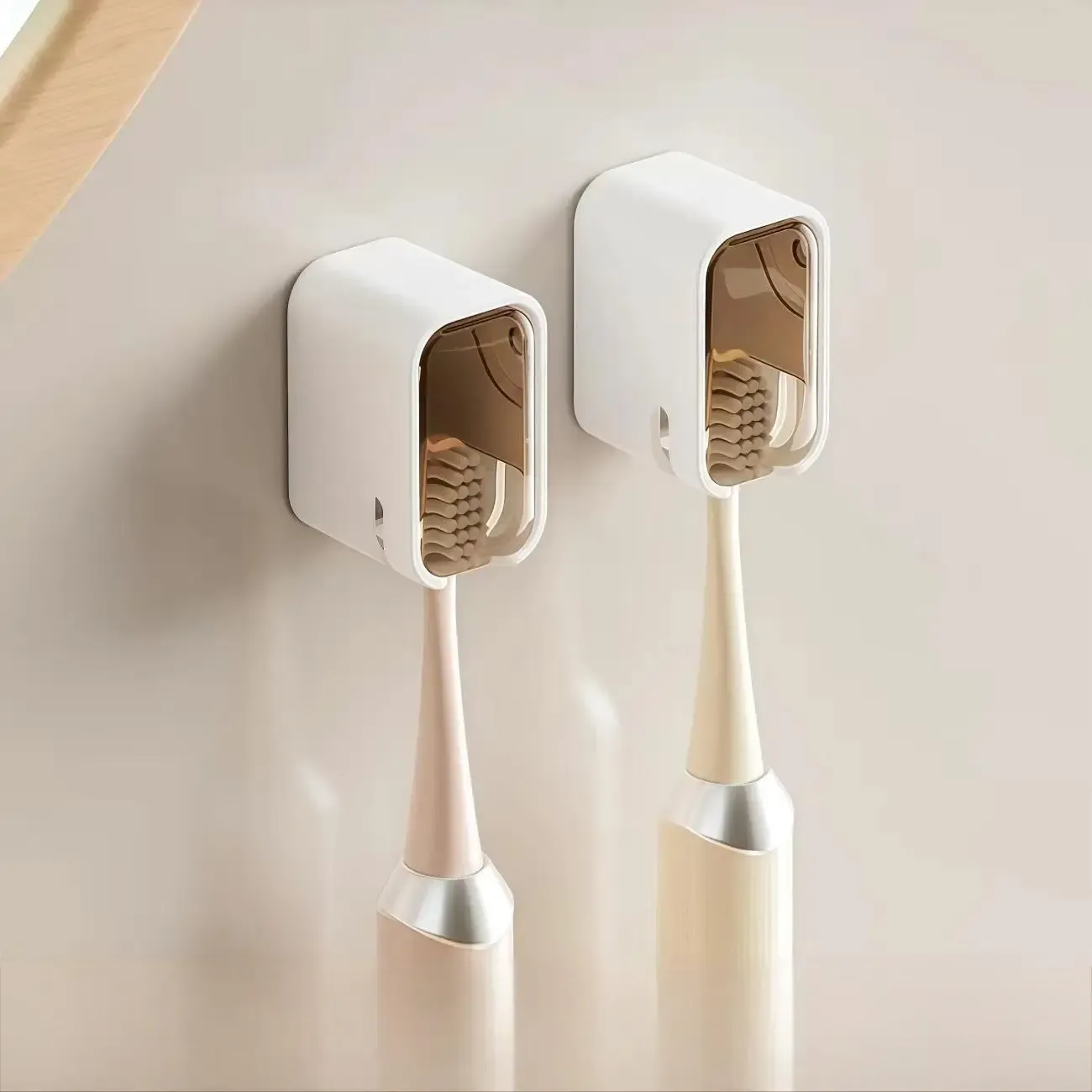 Support mural pour brosse à dents avec couvercle, design amélioré à fente unique pour une salle de bain organisée et un rangement durable 8
