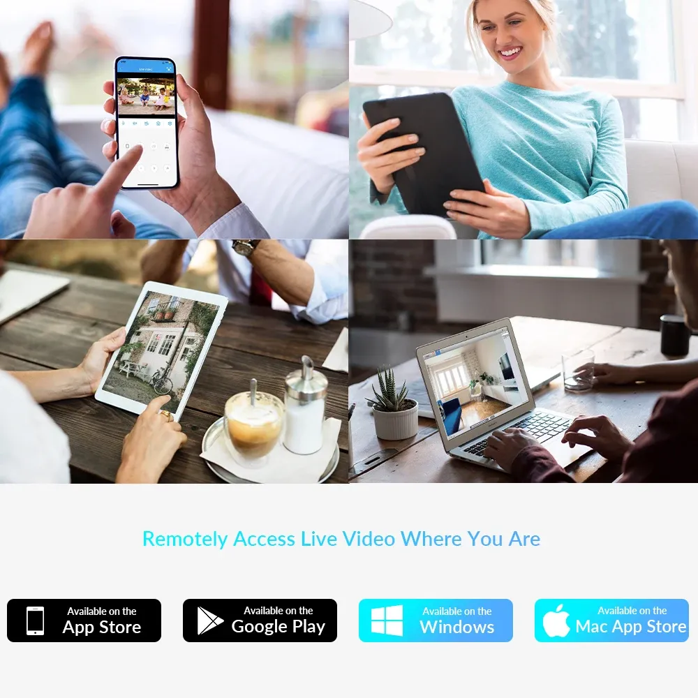 Caméra de surveillance extérieure IP WiFi PTZ HD 4MP sans fil, zoom numérique x4 5