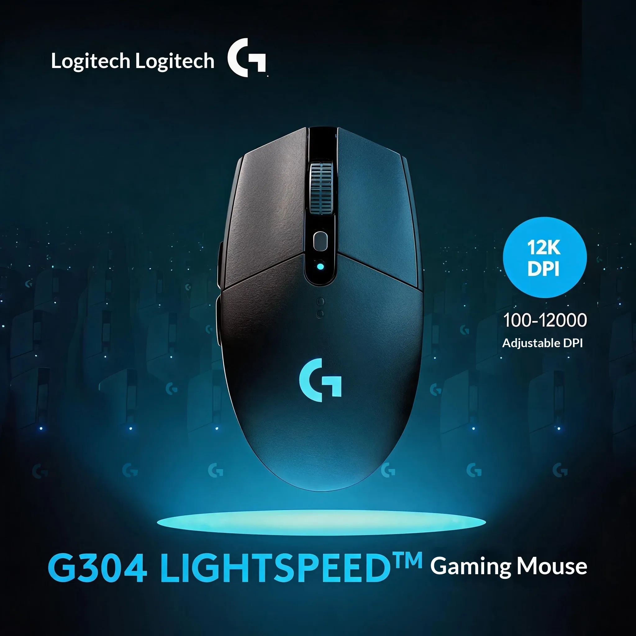 Souris de jeu sans fil Logitech G304 LIGHTSPEED, capteur HERO 12 000 DPI 5