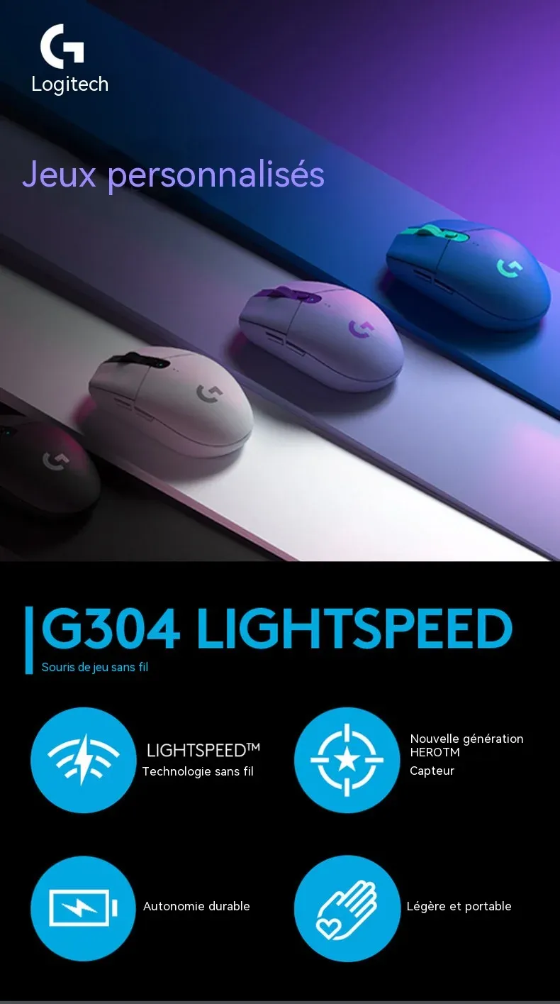 Logitech G304 LIGHTSPEED, vue d'ensemble