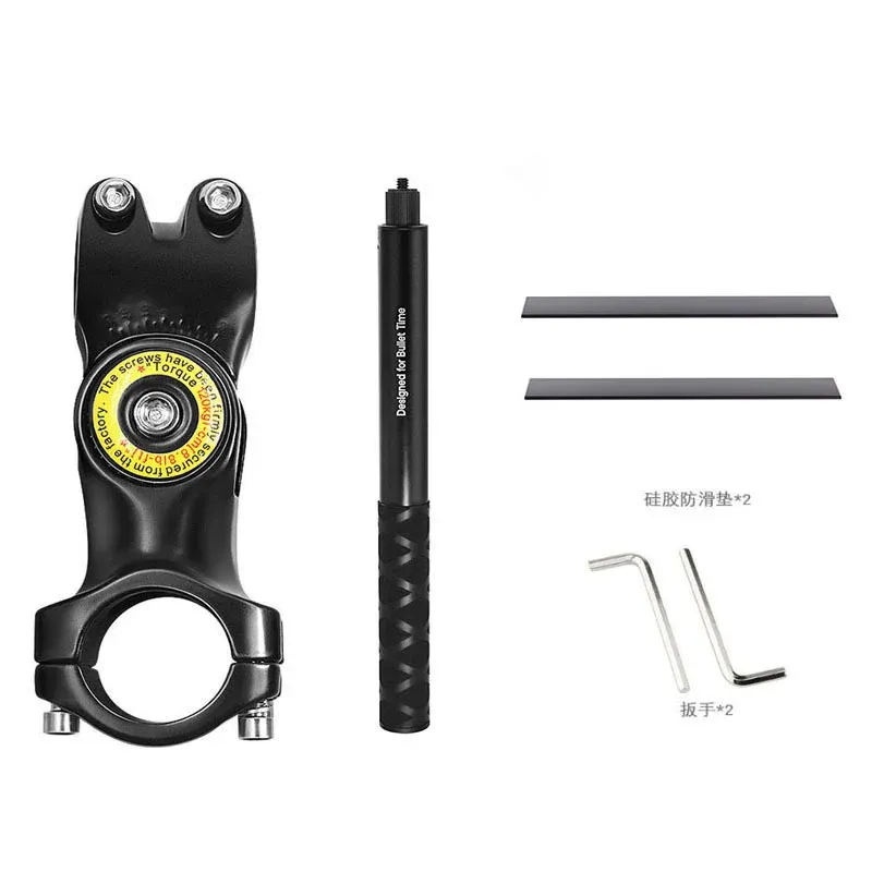 Support guidon vélo et moto avec perche selfie invisible pour GoPro Hero 12, 11, 10, Insta360 X3, X4, X5 et DJI 8