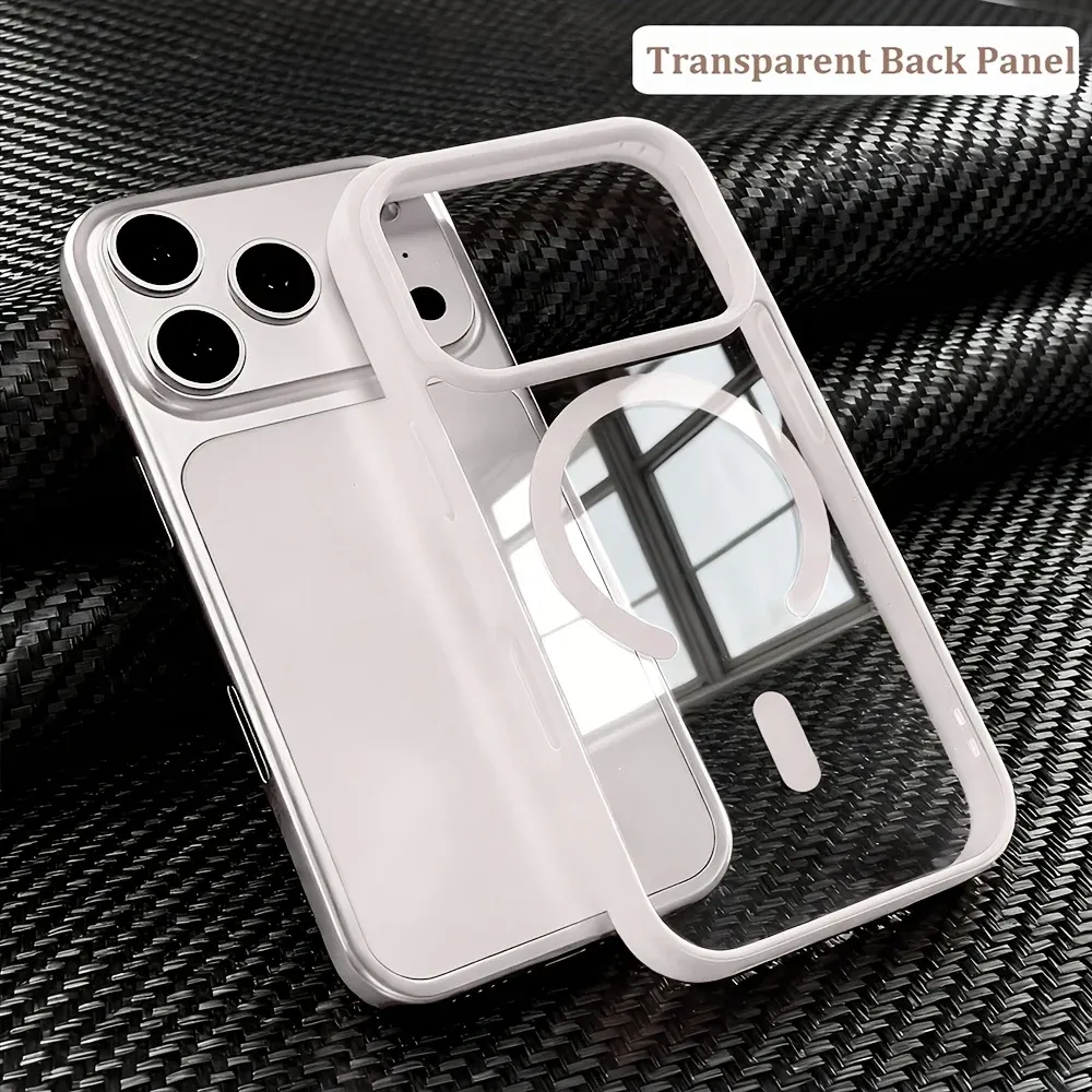 Coque transparente en acrylique compatible MagSafe pour iPhone 17 Air, 16, 15, 14, 13, 12, 11 et Pro Max 3
