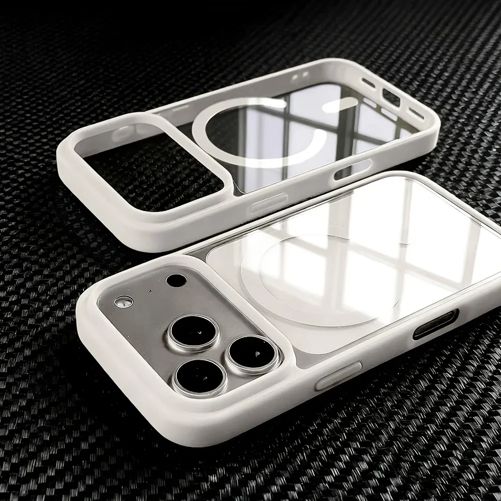 Coque transparente en acrylique pour iPhone, finition soignée