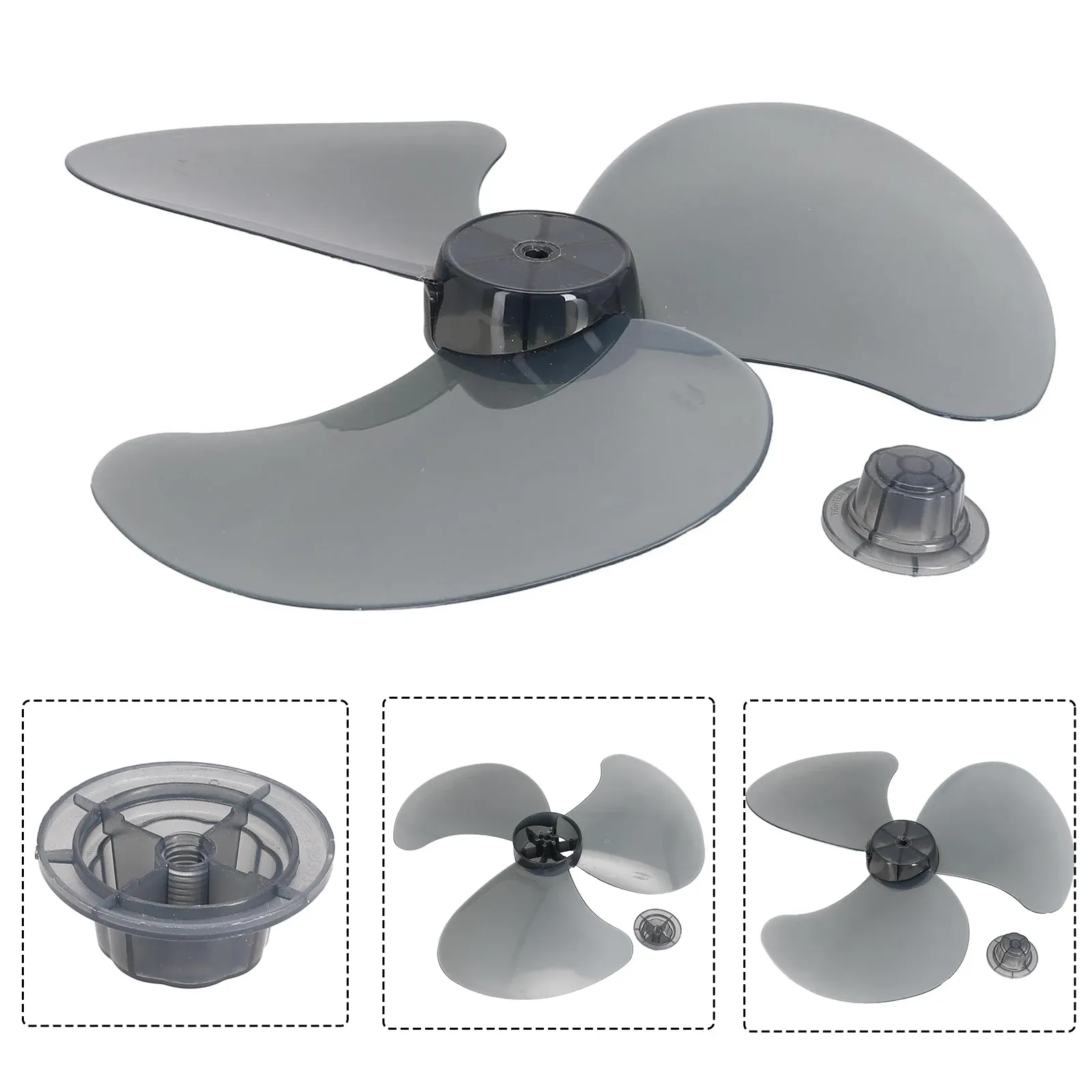 Pale de ventilateur en plastique à 3 branches de 14 pouces, pour ventilateur sur pied et ventilateur de table, avec cache-écrou 2