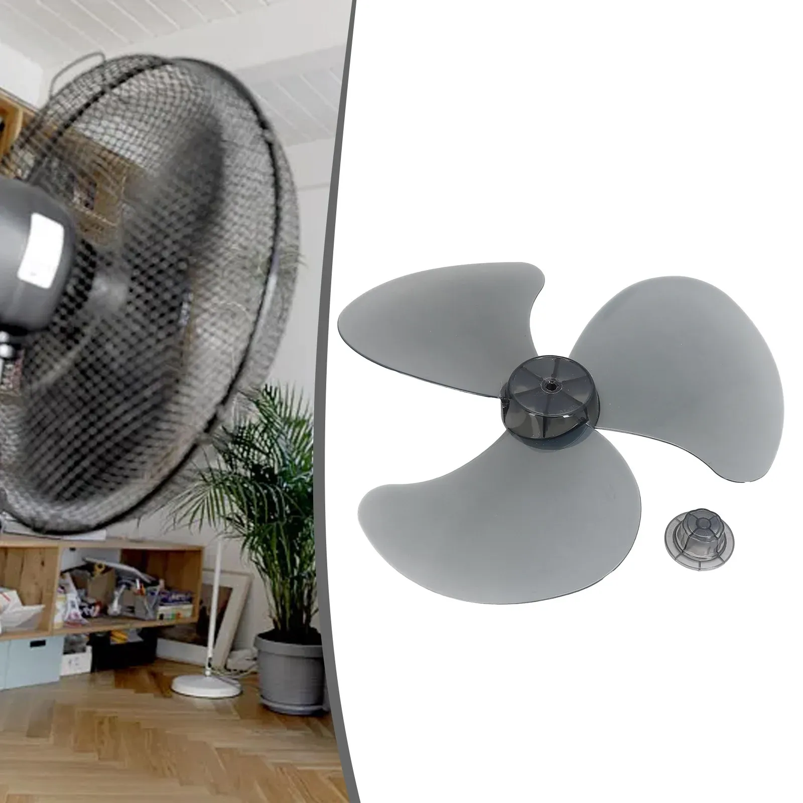 Pale de ventilateur en plastique à 3 branches de 14 pouces, pour ventilateur sur pied et ventilateur de table, avec cache-écrou 3