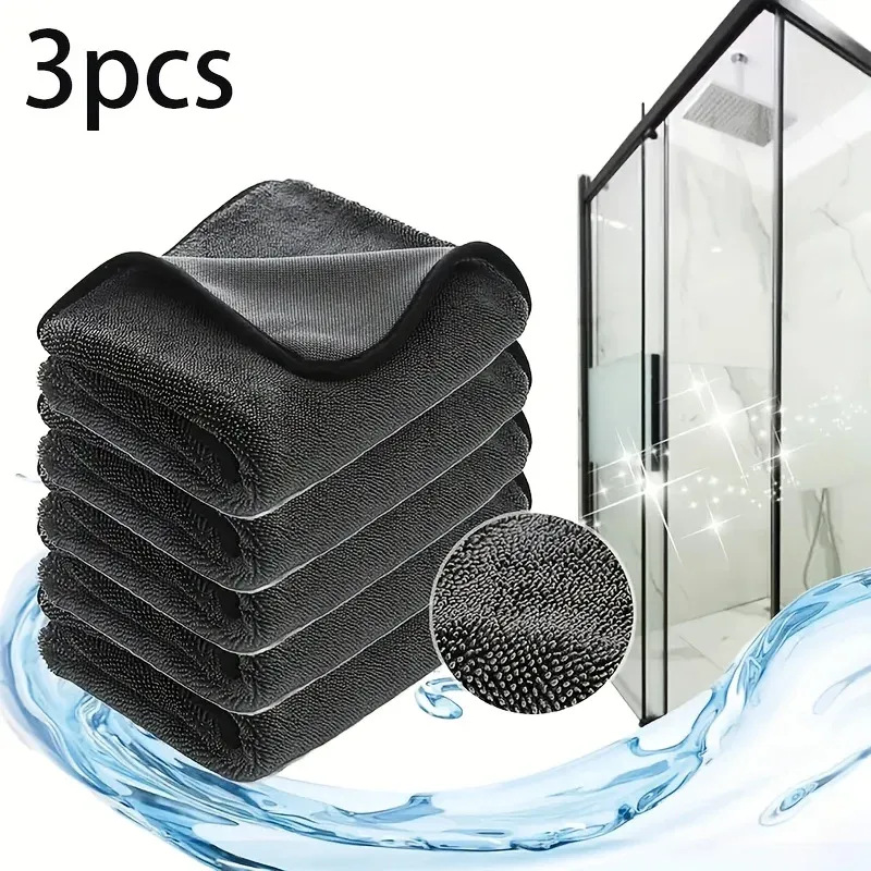 Lot de 3 chiffons de nettoyage en microfibre – Sans traces, doux et absorbants – Séchage rapide, réutilisables 1