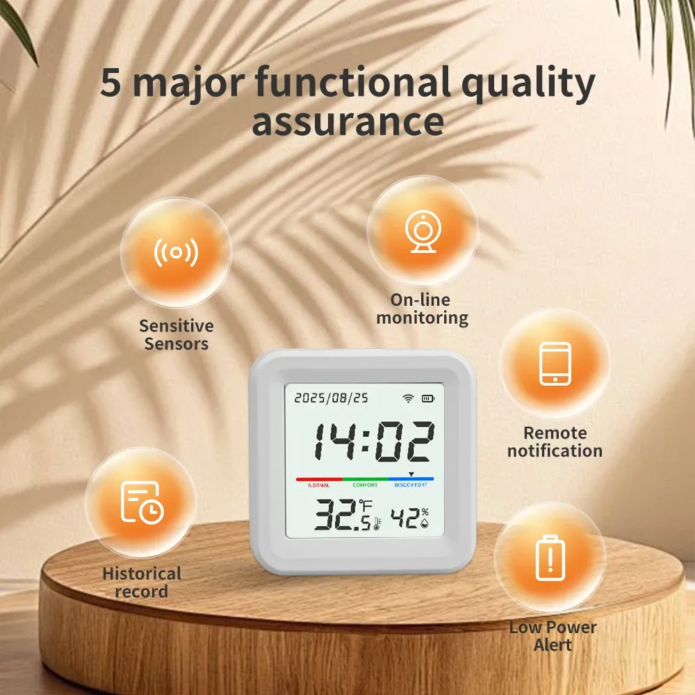 Capteur intelligent de température et d'humidité Tuya WiFi, thermomètre d'intérieur Smart Life, fonctionnant sur batterie, compatible Alexa 5