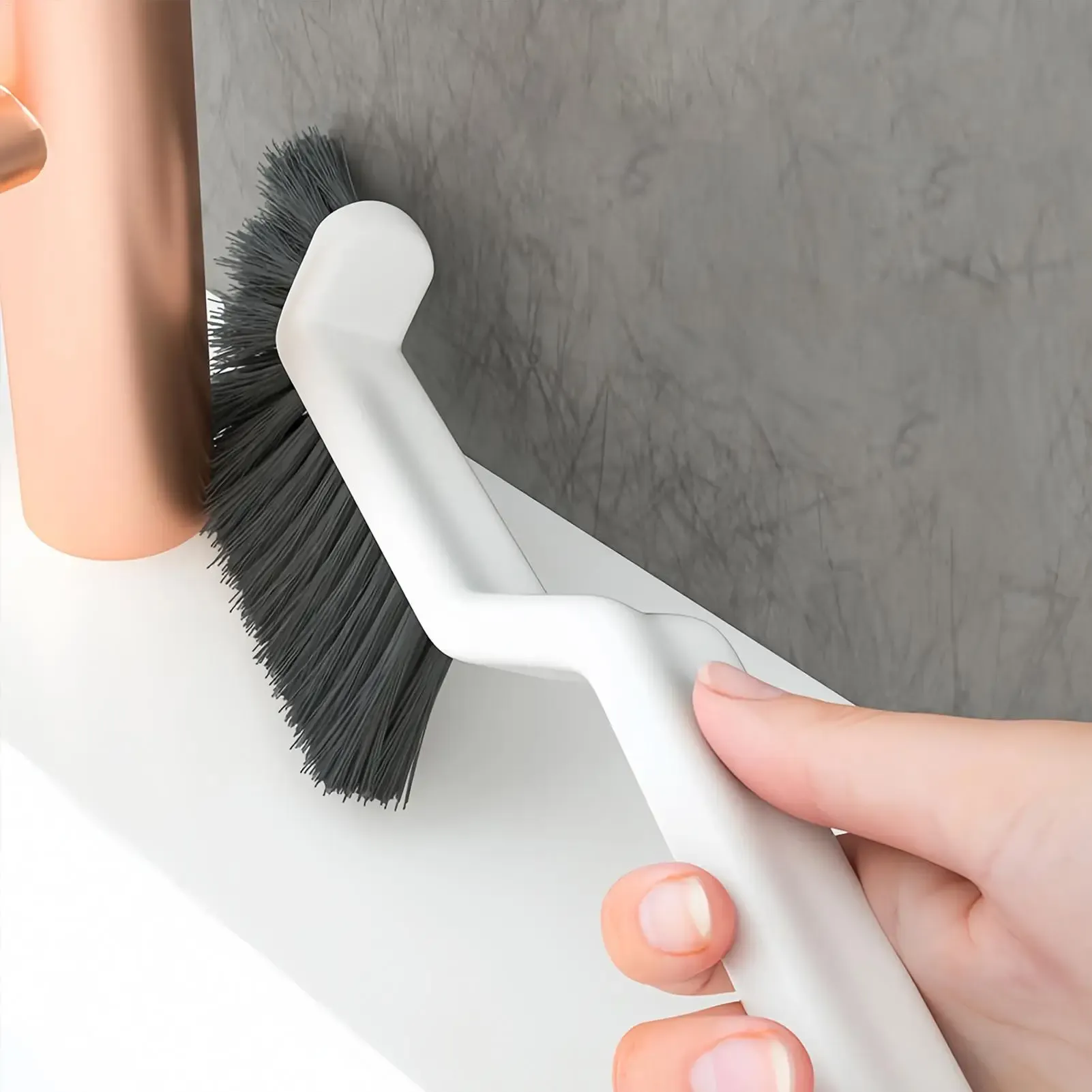 Brosse de nettoyage pour angles difficiles, cuisine, toilettes et joints de carrelage, brosse à poils durs pour le nettoyage des sols, outil de nettoyage 5