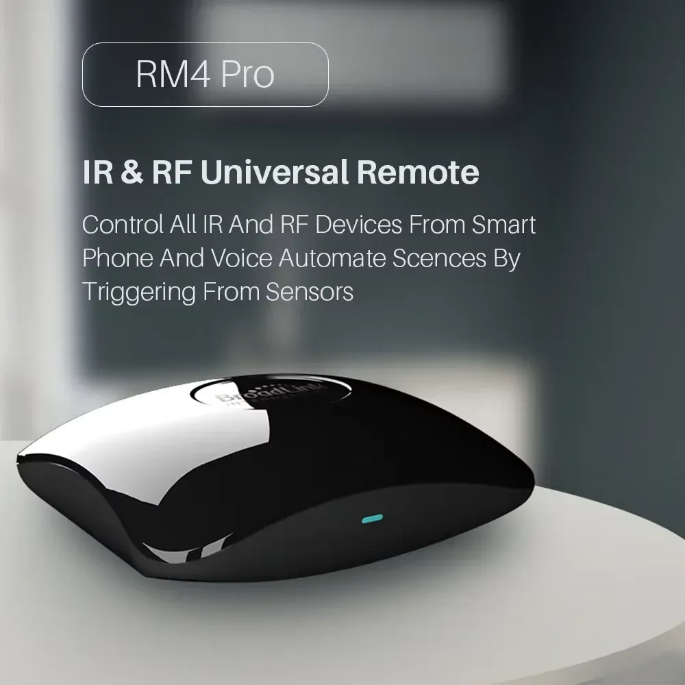 Broadlink RM4 PRO Télécommande universelle Wi-Fi IR/RF avec prises UE/UK/US, compatible domotique intelligente pour TV, ventilateur et climatiseur - Image 1