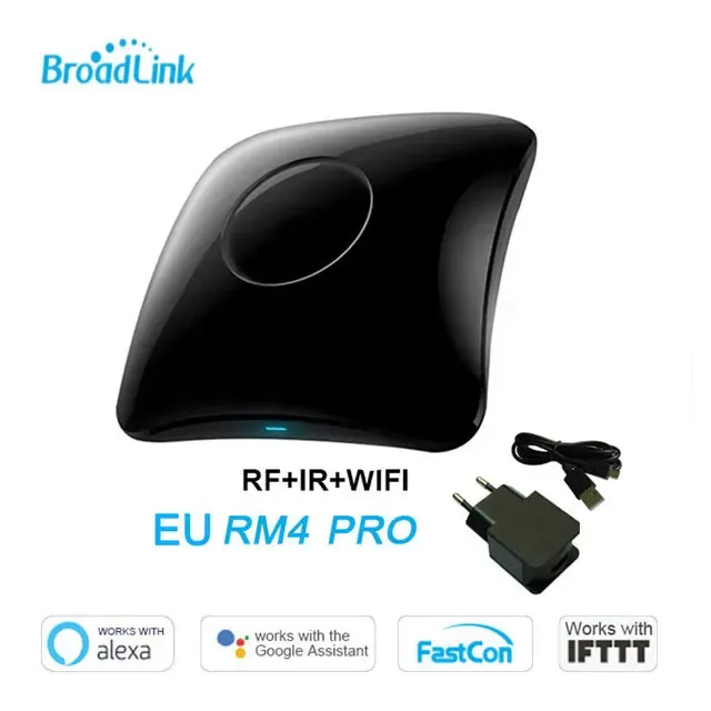 Broadlink RM4 PRO Télécommande universelle Wi-Fi IR/RF avec prises UE/UK/US, compatible domotique intelligente pour TV, ventilateur et climatiseur 7