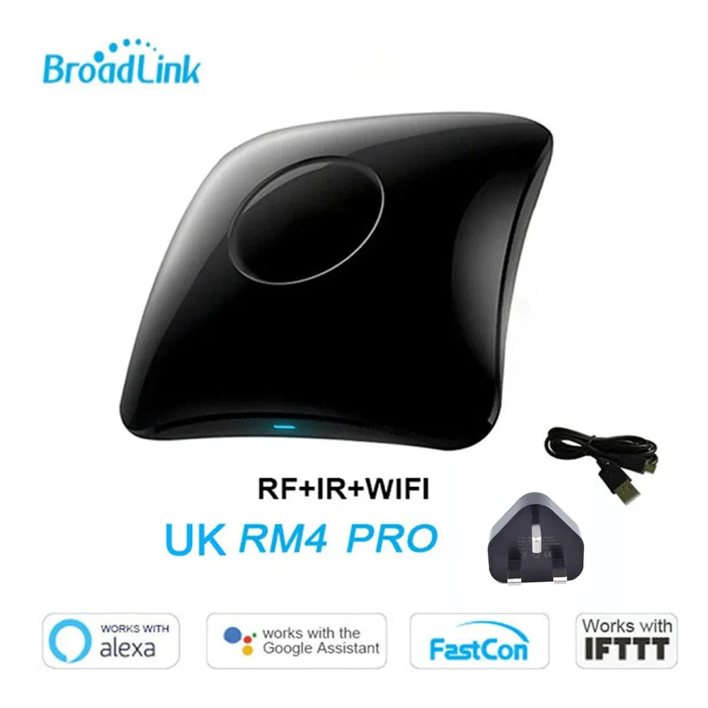Broadlink RM4 PRO Télécommande universelle Wi-Fi IR/RF avec prises UE/UK/US, compatible domotique intelligente pour TV, ventilateur et climatiseur 11
