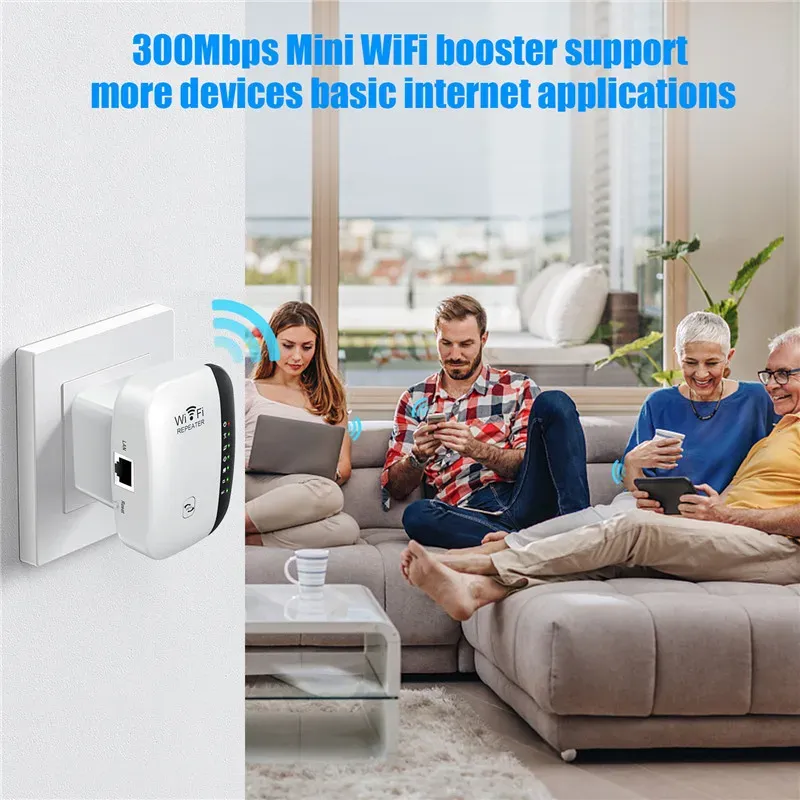 Répéteur Wi-Fi sans fil 300 Mbps, routeur 2,4 GHz, extension de portée, amplificateur de signal Wi-Fi, adaptateur de carte réseau 802.11n pour PC 4