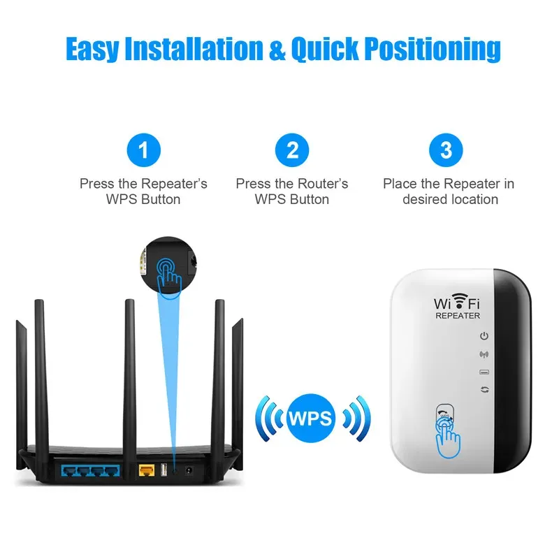 Répéteur Wi-Fi sans fil, deuxième version, vue complète