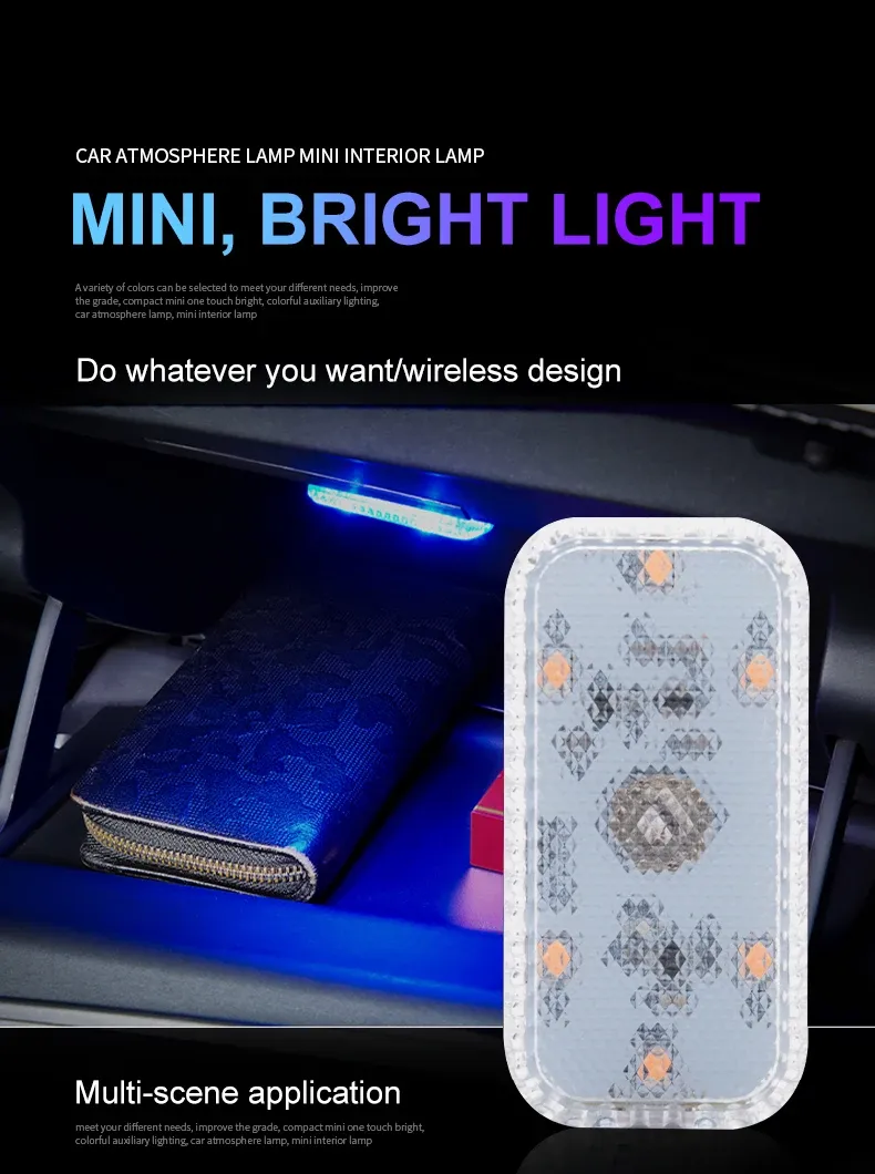 Détail de l'éclairage LED tactile pour voiture