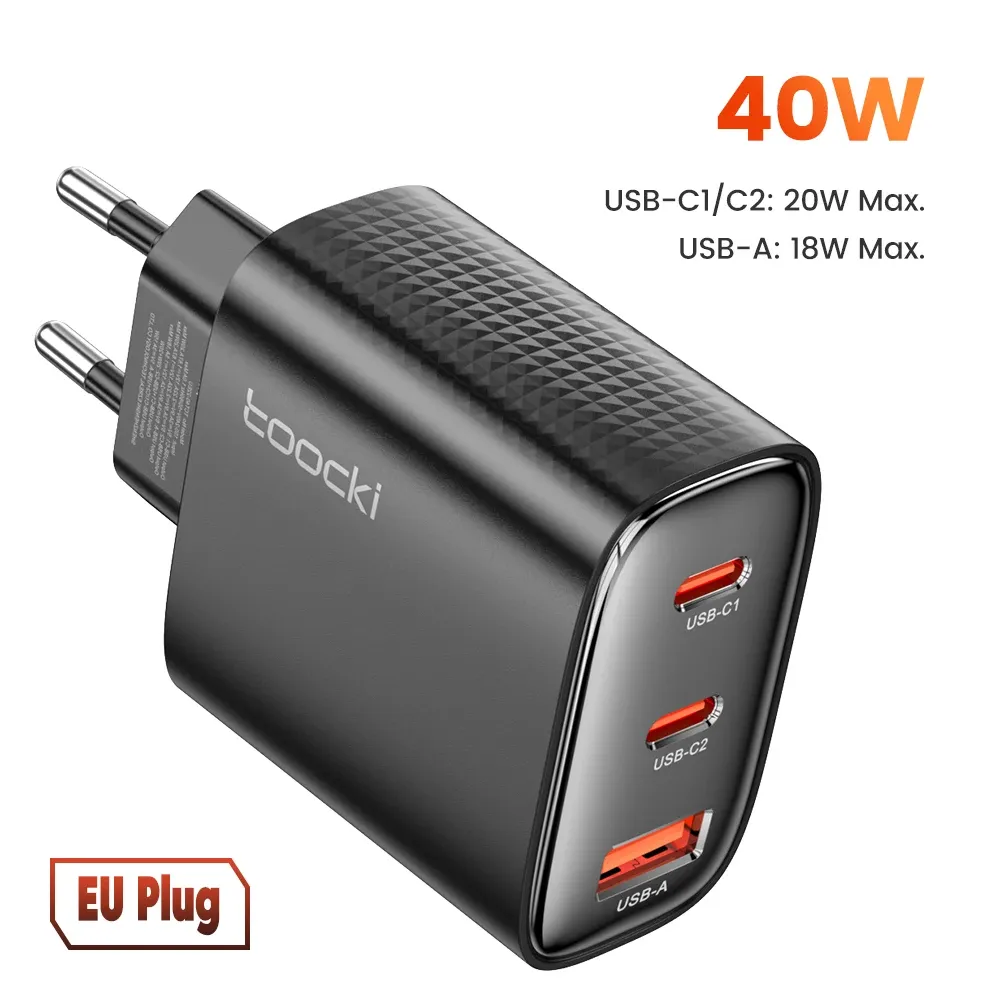 Chargeur USB-C Toocki GaN 33W/67W avec écran numérique, charge rapide PD/QC 40W, compatible iPhone, Samsung et Xiaomi 11