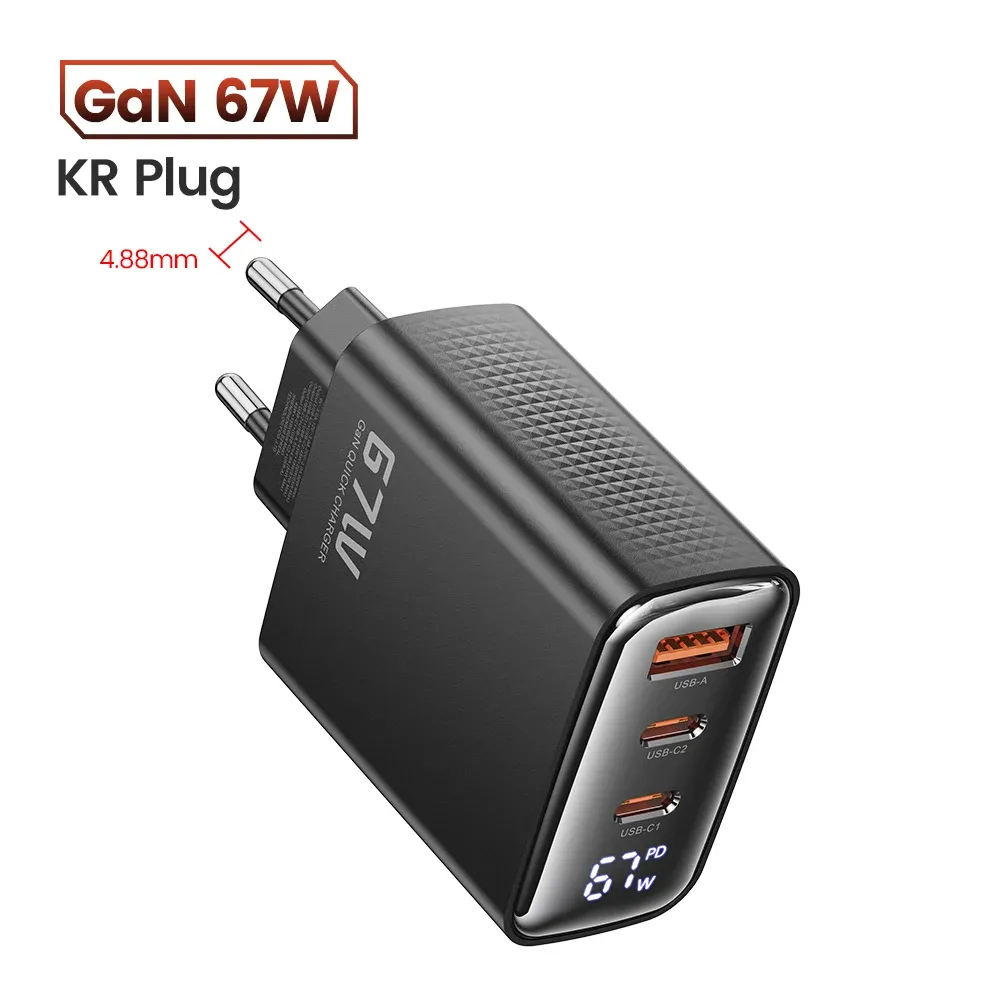 Chargeur USB-C Toocki GaN 33W/67W avec écran numérique, charge rapide PD/QC 40W, compatible iPhone, Samsung et Xiaomi 10