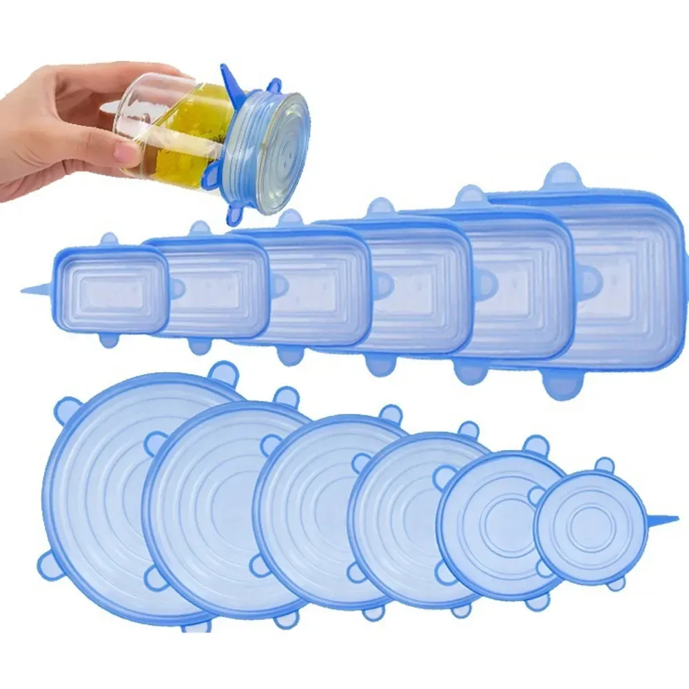 Couvercles en silicone sur plan de travail
