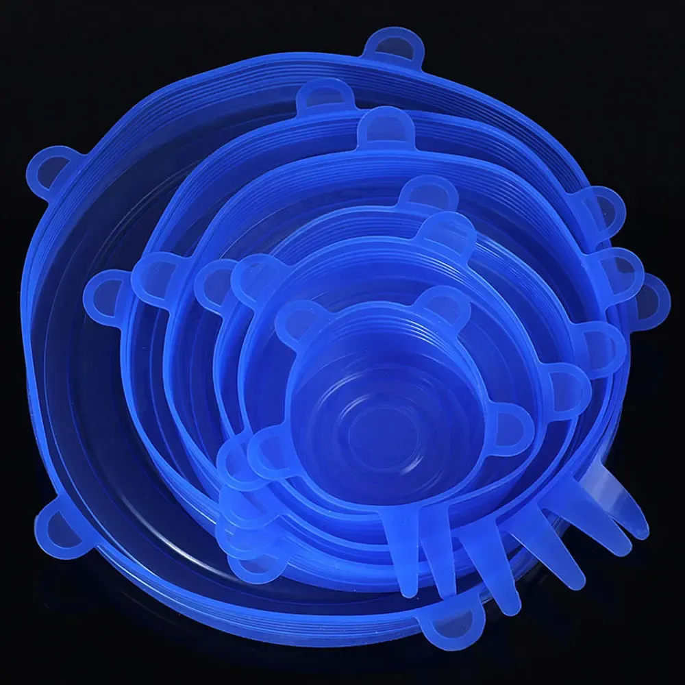 Couvercles extensibles en silicone réutilisables, ronds et carrés universels, couvercles de bol pour emballage alimentaire, couvercle de casserole et poêle, ustensiles de cuisine 9