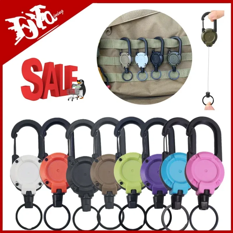 Porte-clés rétractable à mousqueton robuste, porte-badge à enrouleur