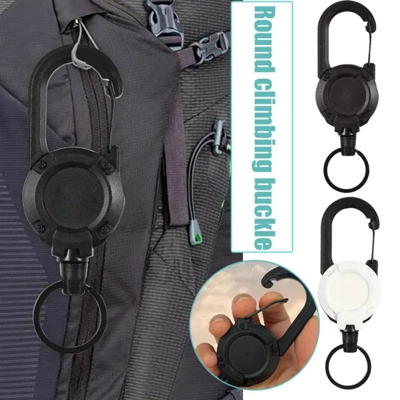 Porte-clés rétractable à mousqueton robuste, porte-badge à enrouleur 2