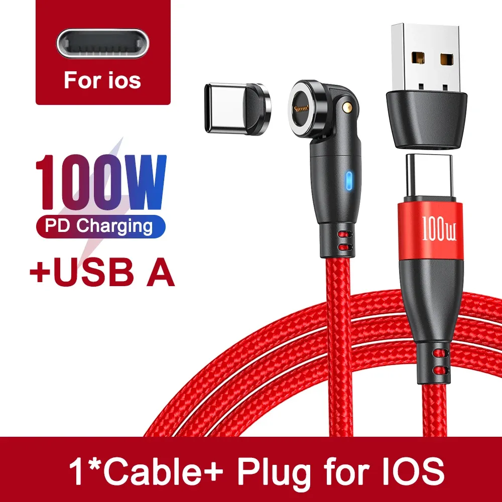 AUFU Câble de charge magnétique USB-C 100 W 5 A à charge rapide, compatible MacBook, Samsung et iPhone 22