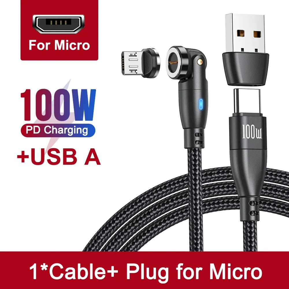 AUFU Câble de charge magnétique USB-C 100 W 5 A à charge rapide, compatible MacBook, Samsung et iPhone 28