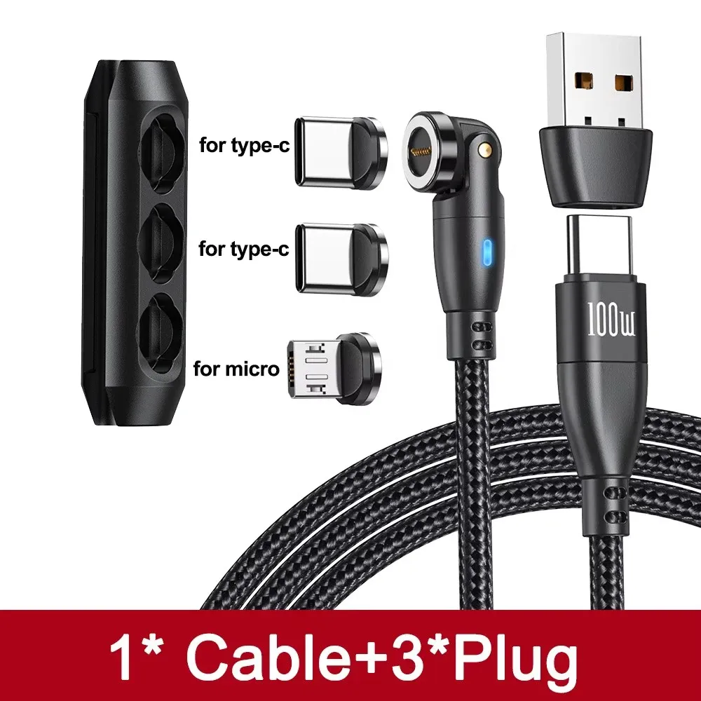 AUFU Câble de charge magnétique USB-C 100 W 5 A à charge rapide, compatible MacBook, Samsung et iPhone 25