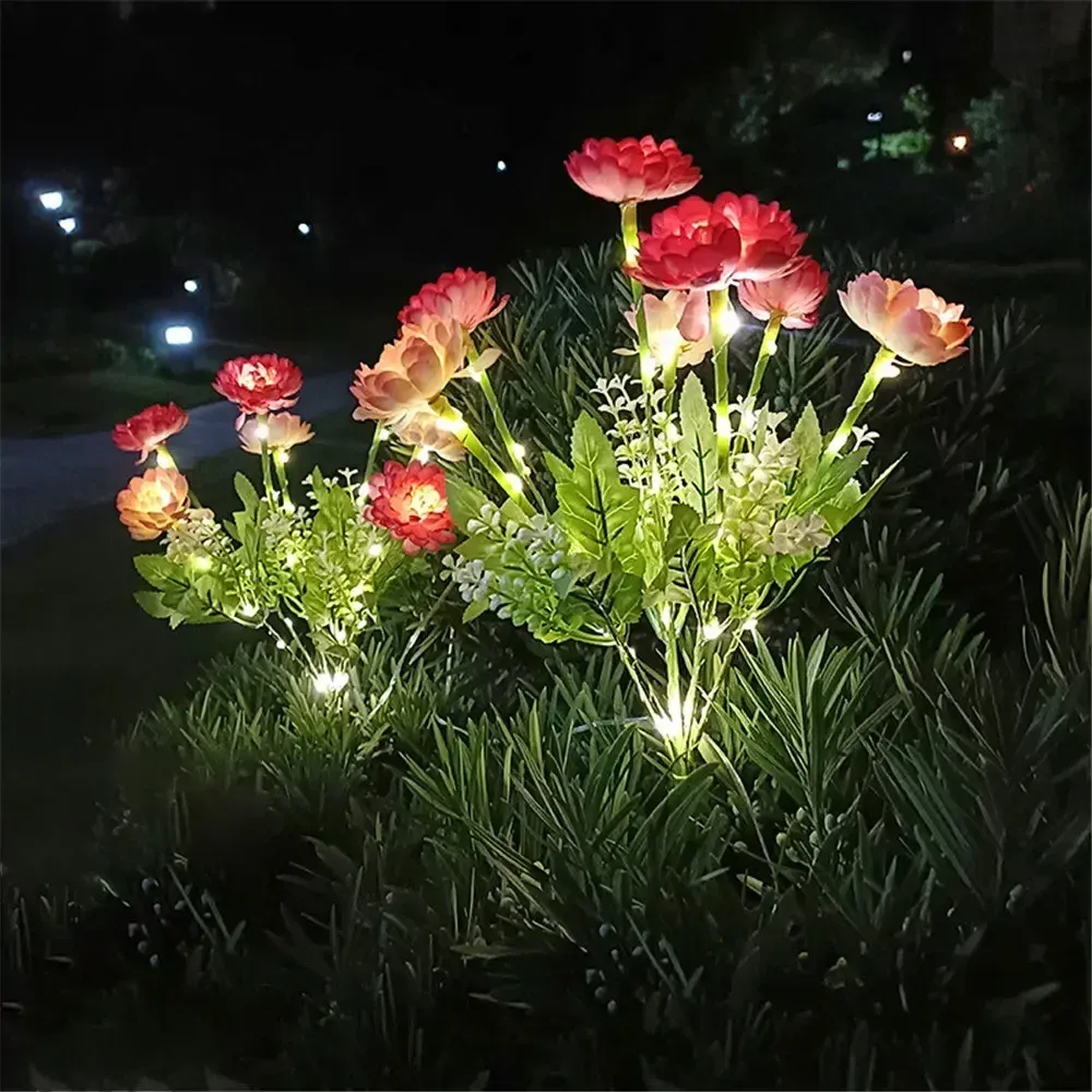 Lampe solaire fleur de Lotus, intégration paysagère