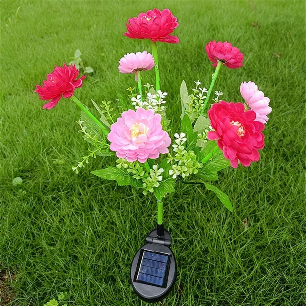 Lampe solaire fleur de Lotus, éclairage nocturne