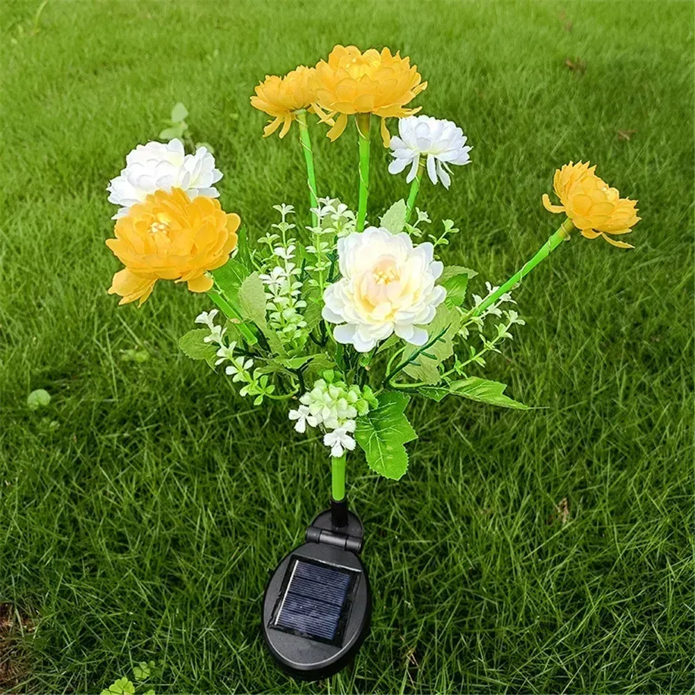 Lampe solaire fleur de Lotus, décor de patio
