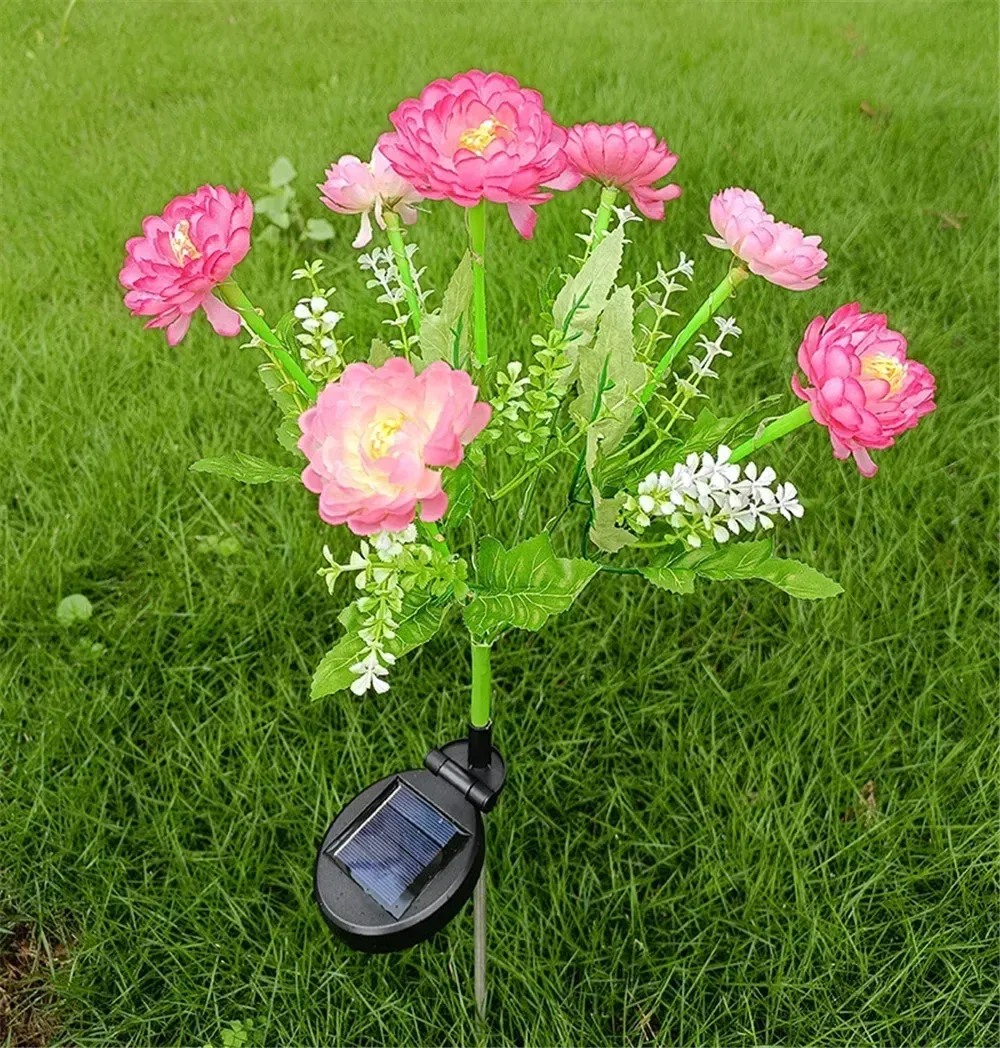 Lampe solaire fleur de Lotus, finition soignée
