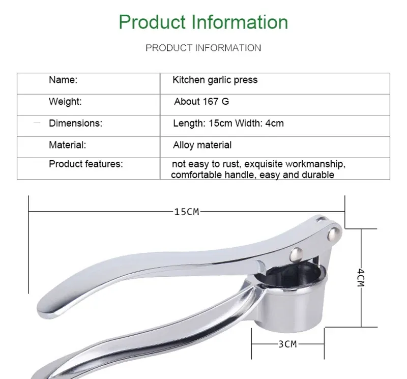 Presse-ail manuel Garlic Twist en utilisation